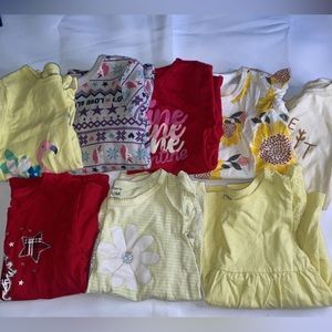 Toddler girls tshirt lot 9 pieces EUC